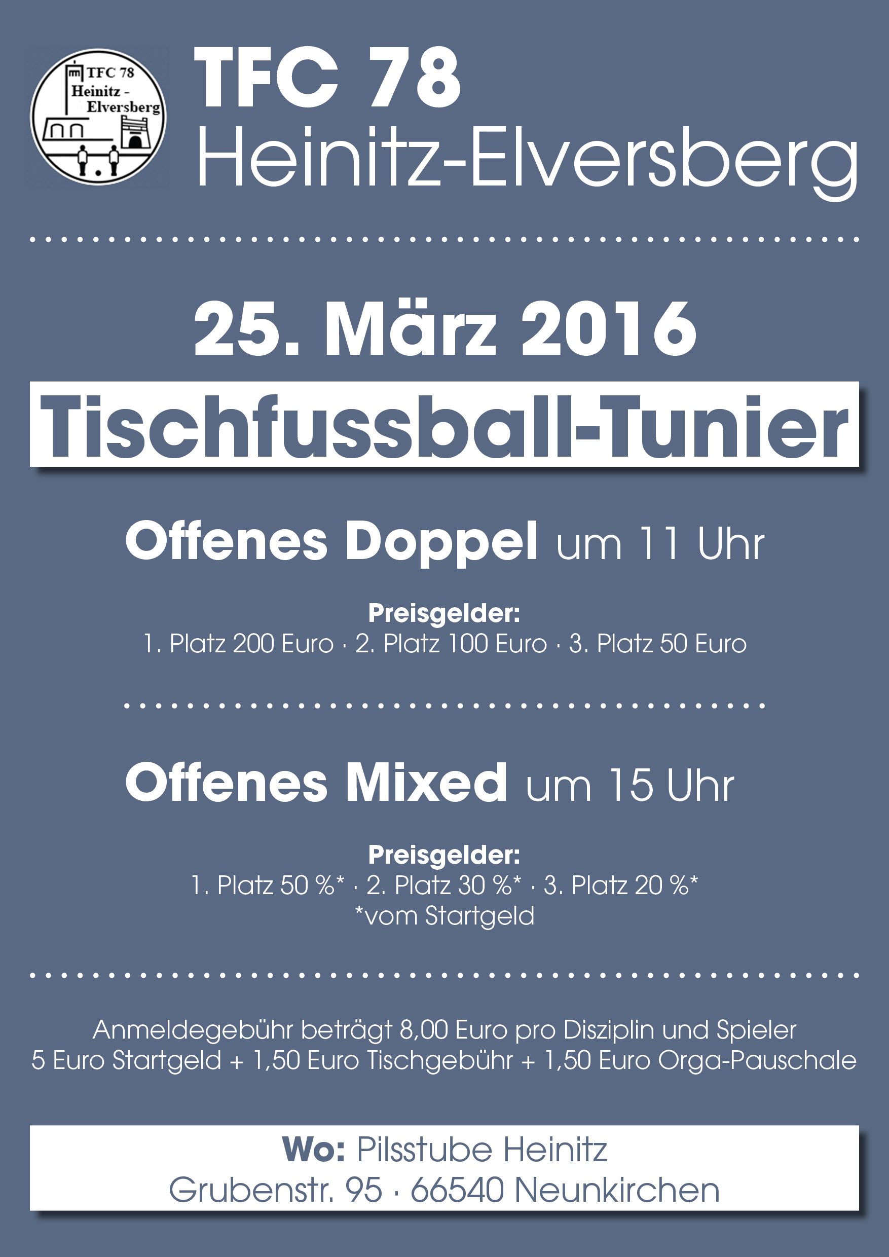 Tischfussball Tunier Plakat